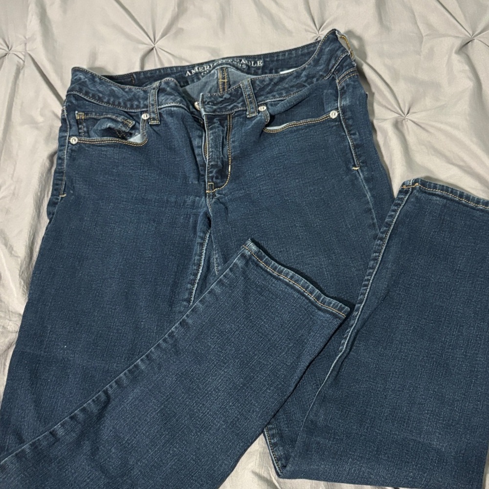 American Eagle Outfitters Women's Dark Blue Skinny Jeans
